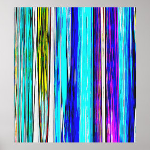 Póster Rayas abstractas azules 606