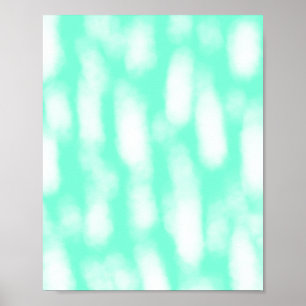 Póster Rayas abstractas de acuarela blanca verde pastel