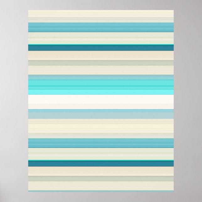 Póster Rayas blancas aqua lindas (Frente)