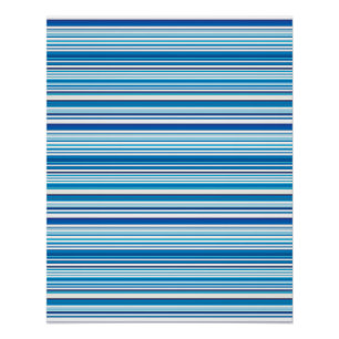 Póster Rayas blancas azules cortas