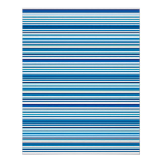 Póster Rayas blancas azules cortas (Anverso)