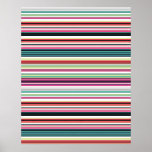 Póster Rayas blancas coloridas lindas