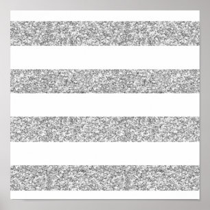Póster Rayas blancas del encanto con el purpurina de