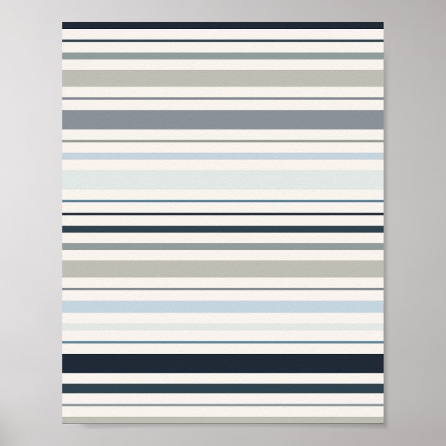 Póster Rayas Costeras Azules (Frente)