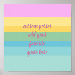 Póster rayas de color de verano modernas añaden una cita