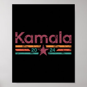 Póster Rayas de color retro 2024 Kamala Harris 2024