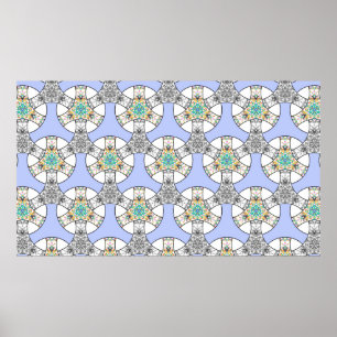 Póster Rayas de entrelazado de mosaico inmaculado