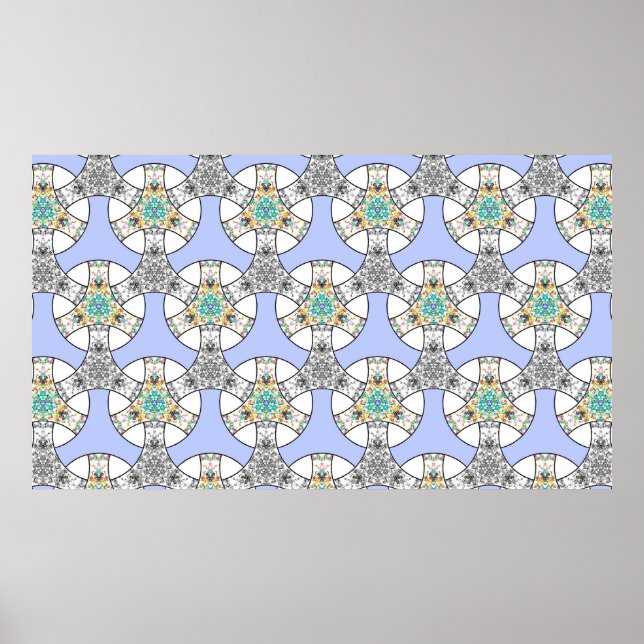 Póster Rayas de entrelazado de mosaico inmaculado (Frente)