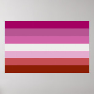 Póster Rayas de la Bandera del Orgullo Lesbiano