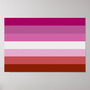 Póster Rayas de la Bandera del Orgullo Lesbiano