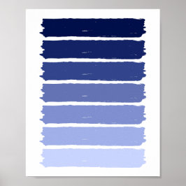 Póster Rayas de pintura de degradado de color azul oscuro