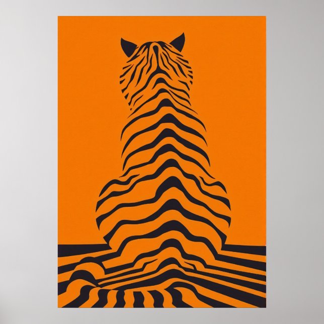 Póster Rayas de tigre minimalistas (Frente)