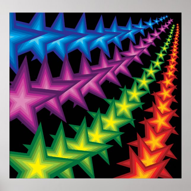 Póster rayas estelares vívidas (Frente)