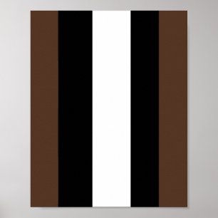 Póster Rayas marrones, negras y blancas