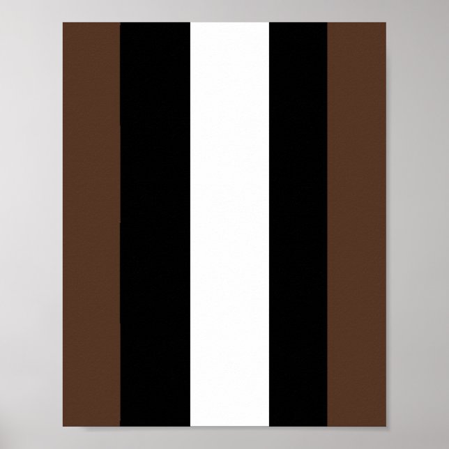 Póster Rayas marrones, negras y blancas (Frente)