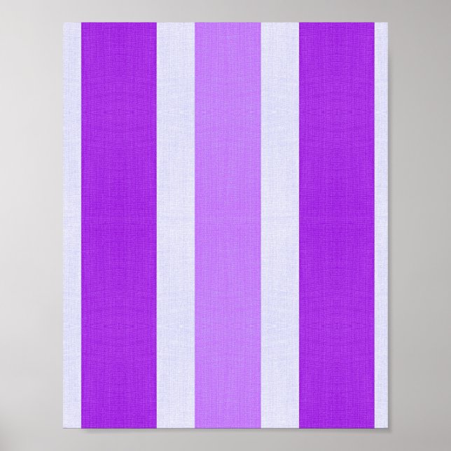 Póster Rayas moradas y blancas (Frente)