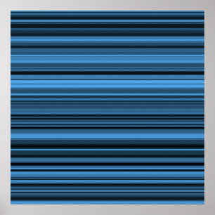 Póster Rayas Negras Azules