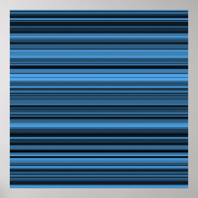 Póster Rayas Negras Azules (Frente)