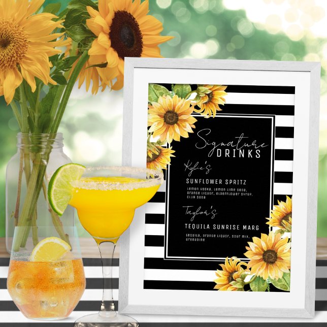 Póster Rayas negras de girasol Firma Bebe Boda (Subido por el creador)