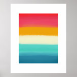 Póster Rayas pintadas con arcoiris de verano retro<br><div class="desc">Paleta retro luminosa y soleada con rayas pintadas</div>