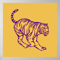 Rayas púrpuras Ilustracion de tigre de gato salvaj