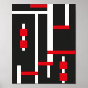Póster Rayas rojas y blancas entrelazadas