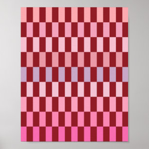 Póster Rayas rosadas cremosas 03 cerezo