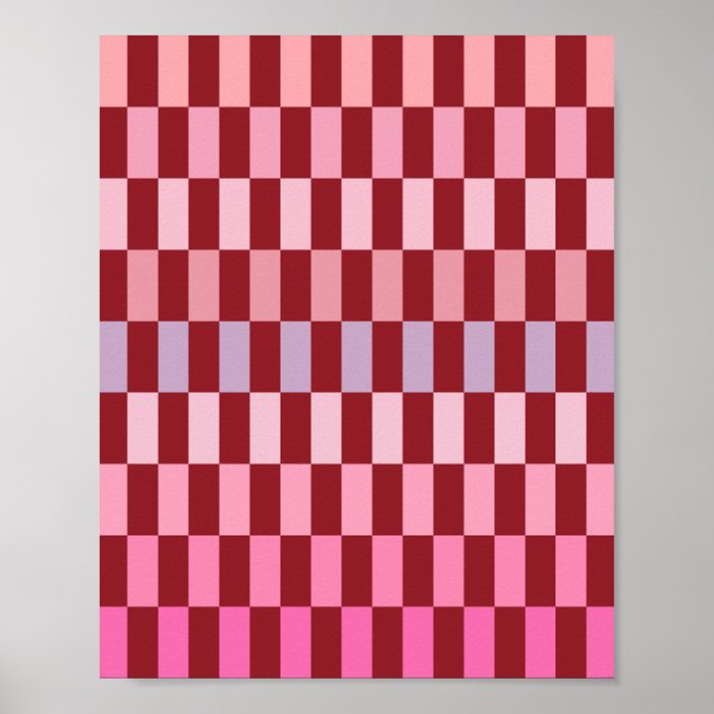 Póster Rayas rosadas cremosas 03 cerezo (Frente)