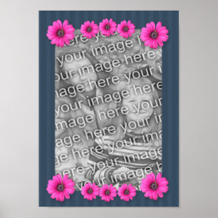 Póster Rayas rosadas de color añada tu foto