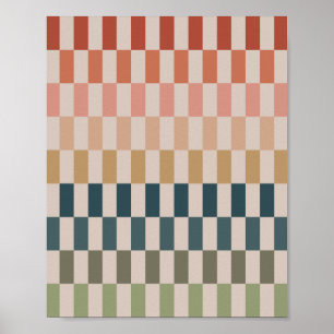 Póster Rayas Verdes Y Terracottas