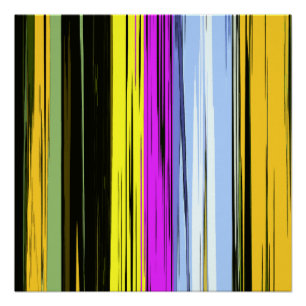 Póster Rayas verticales amarillas verdes azul morado negr