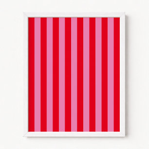 Póster Rayas verticales rojas y rosadas
