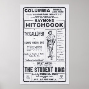 Póster Raymond Hitchcock, poster y periódico de teatro de