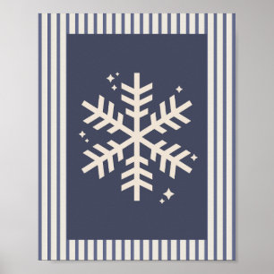 Póster Rayo azul de copo de nieve