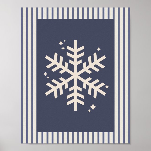 Póster Rayo azul de copo de nieve (Frente)