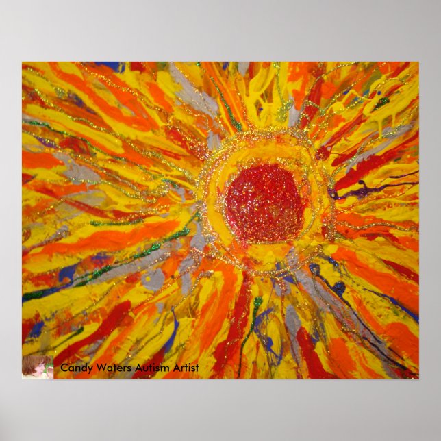 Póster "Rayo de esperanza" por artista de autismo Candy W (Frente)