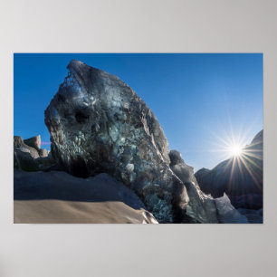 Póster Rayo de sol y hielo, Islandia