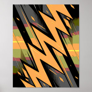 Póster Rayo dinámico en fondo oscuro