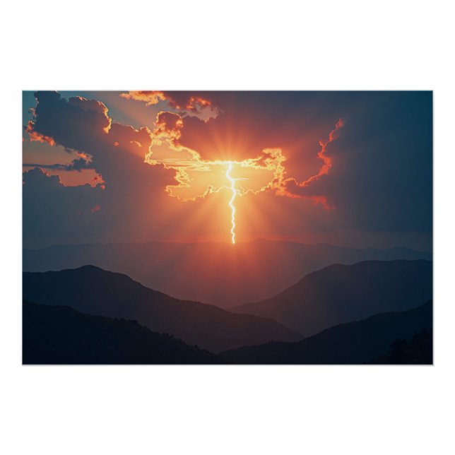 Póster Rayo en el atardecer (Anverso)