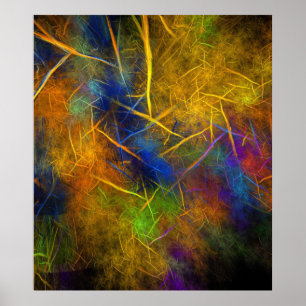 Póster Rayo fractal (llama de tormenta)