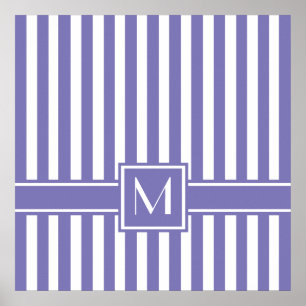 Póster Rayo morado moderno con monograma
