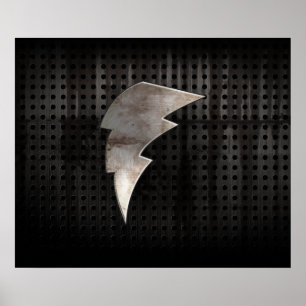 Póster Rayo; Negro fresco