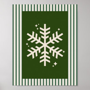 Póster Rayo verde de copo de nieve