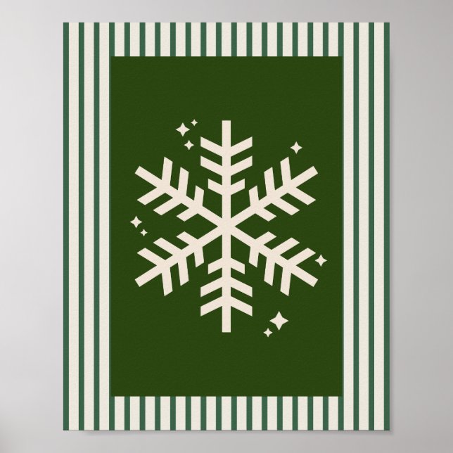 Póster Rayo verde de copo de nieve (Frente)
