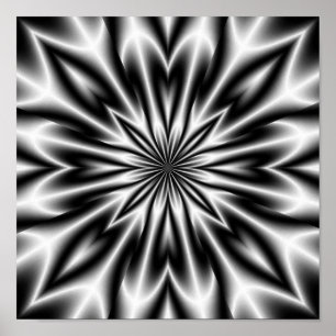 Póster Rayo X de flores psicodélicas