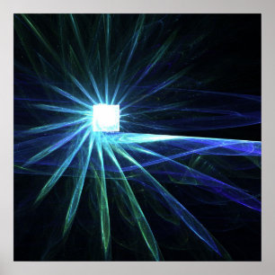 Póster Rayos azules - poster