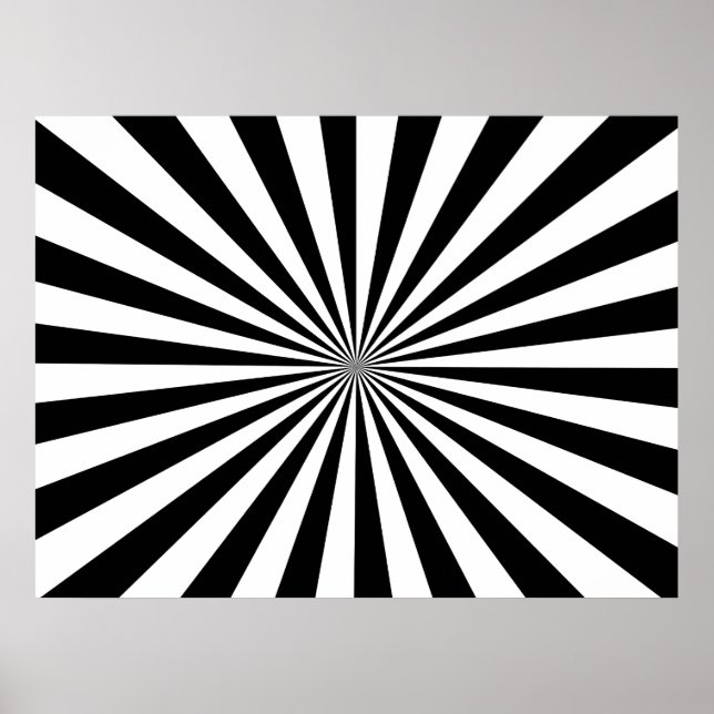 Póster Rayos blancos y negros (Frente)