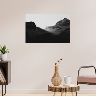 Póster Rayos de sol sobre las montañas