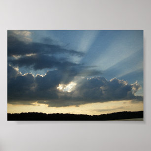 Póster Rayos de Sun que vienen a través de los cloulds