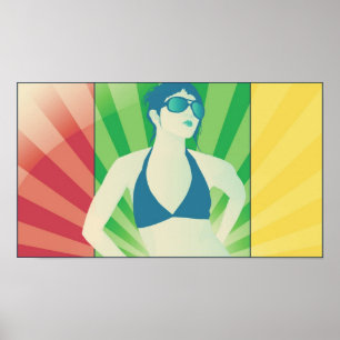 Póster rayos del vector